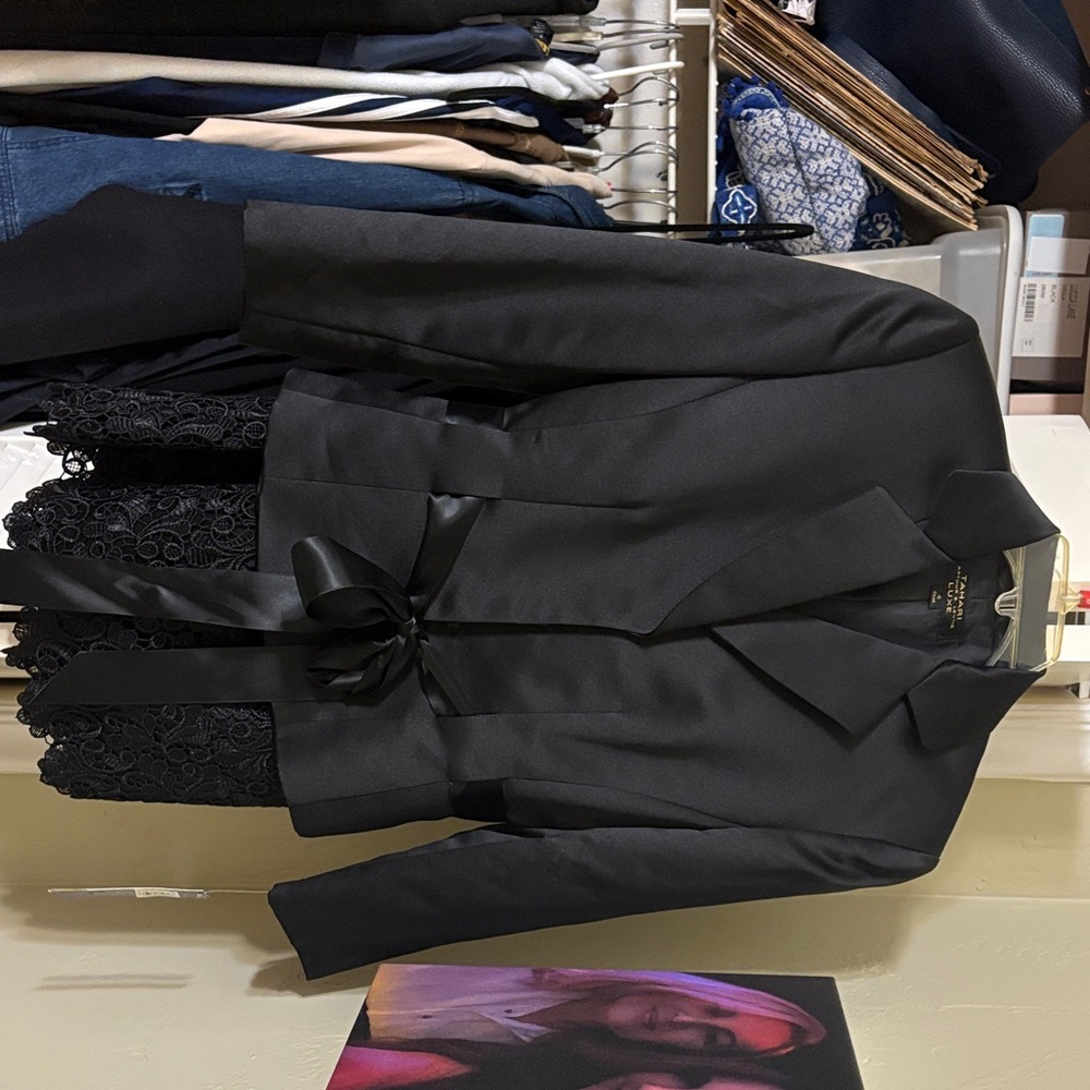 Sophisticated Black Women's Blazer and Lace Skirt